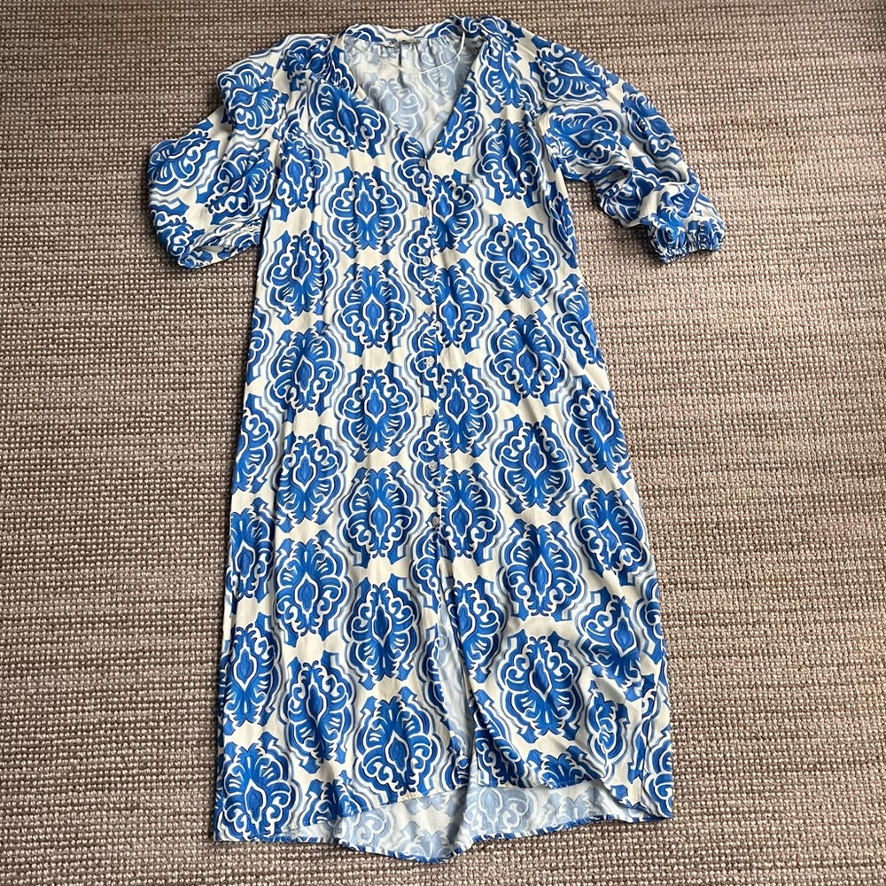 Zara Patterned Buttoned Tunic Dress - image 2